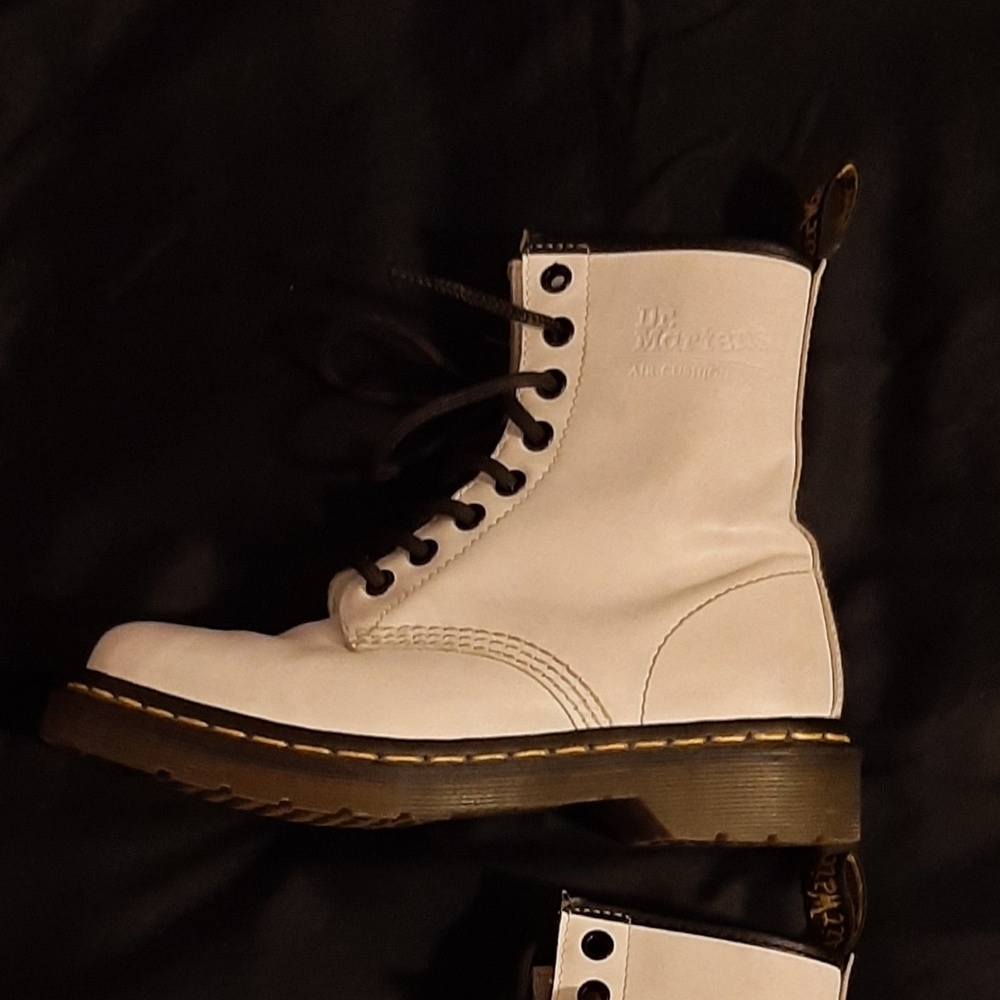 Dr. Martens white combat boots